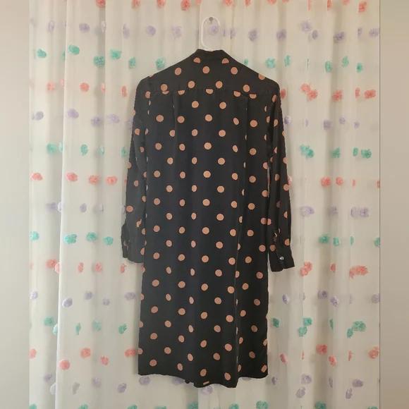 Tory Burch Black Polka-Dot Silk Crepe De Chine Dress Size 0 - Picture 10 of 10